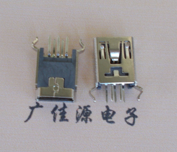 MINI USB5p母座直插弯脚