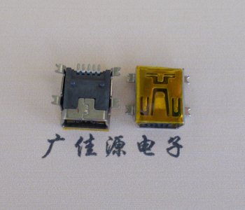 宁波MINI USB 5P 接口 母座 全贴带麦拉 高9.6带0.9柱子