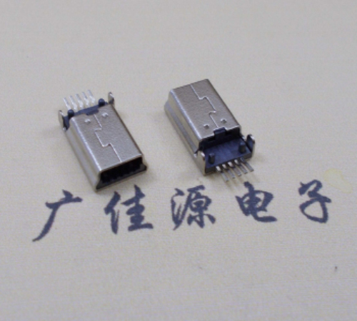 宁波MINI USB公头 5pin端子贴板带柱 10.7mm体长
