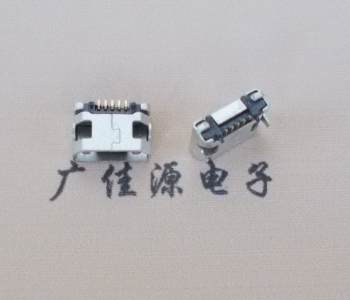 宁波迈克小型 USB连接器 平口5p插座 有柱带焊盘