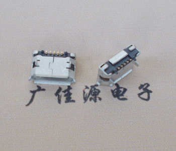 宁波Micro USB 5pin接口 固定脚距6.4插板有柱卷边