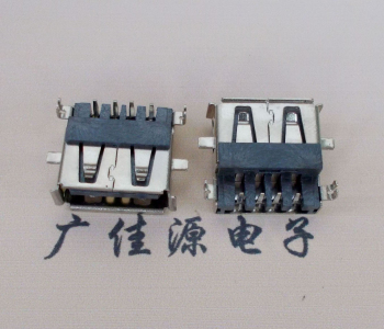 宁波AF USB母座90度 DIP沉板3.9/4.9 耐高温有卷边