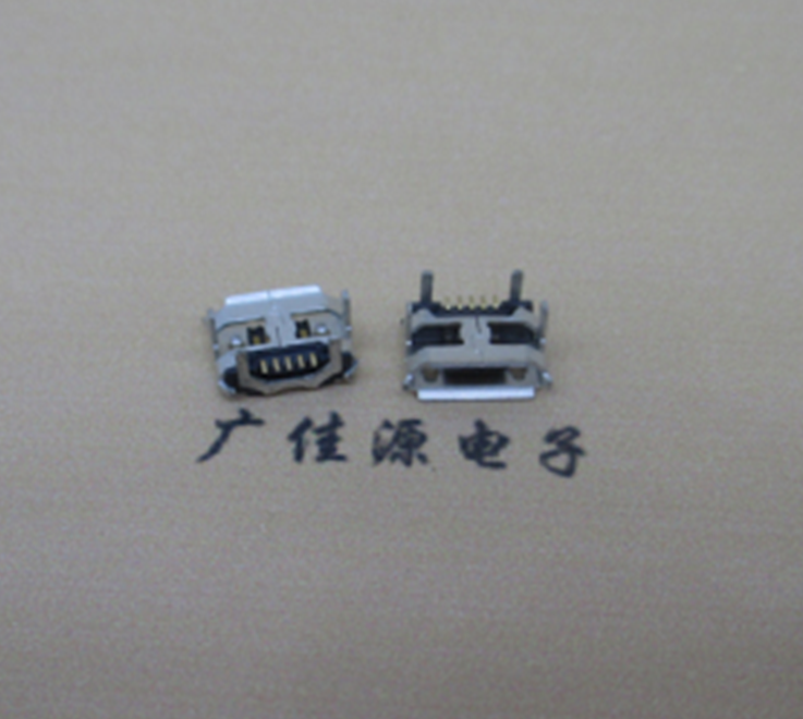 宁波Micro usb5p母座 B型口 加长2.0mm牛角 焊接图解
