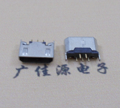 宁波迈克USB 180度母座5p直插带地脚1.5端子直口