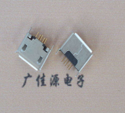 宁波Micro usb立插180度 5p针加长2.0mm卷边雾锡