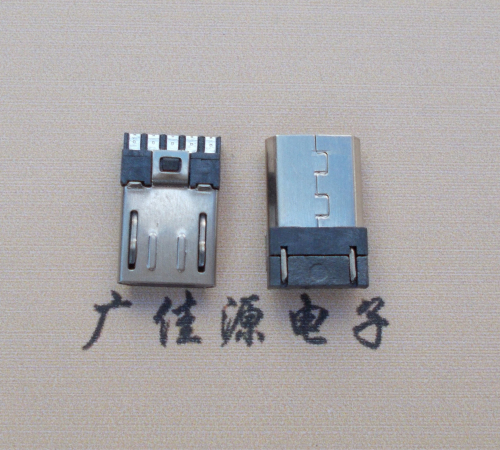 宁波Micro USB 公头焊线短体10.5mm胶芯3.0前五后五