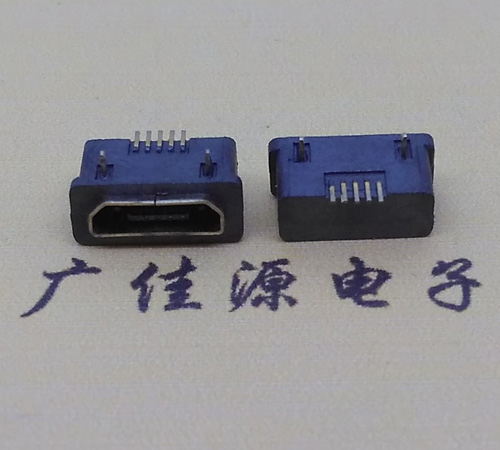宁波MICRO USB5p防水接口 90度卧式 两脚插板牢固