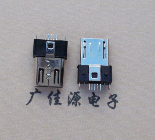 宁波MICRO USB 5P公头B型SMT贴板带柱